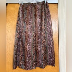 Brown & pink satin skirt